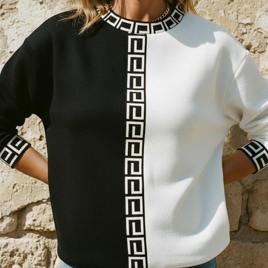 Kelen | Zweifarbiges Gemustertes Sweatshirt