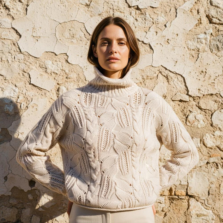Yoral | Strukturiert Grobgestrickt Rollkragenpullover