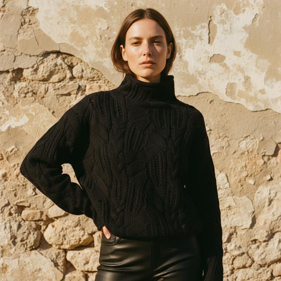 Yoral | Strukturiert Grobgestrickt Rollkragenpullover