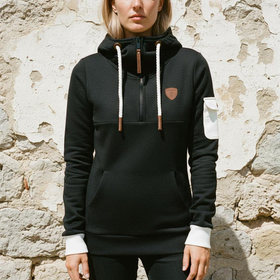Yosil | Hochschließender Taillierter Hoodie