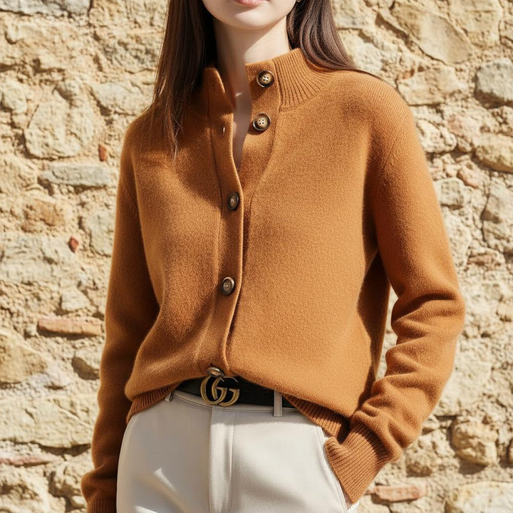 Lemin | Feingestrickte Geknöpfte Strickjacke