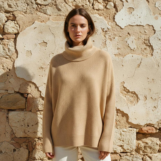 Ravel | Kastiger Gerippter Rollkragenpullover