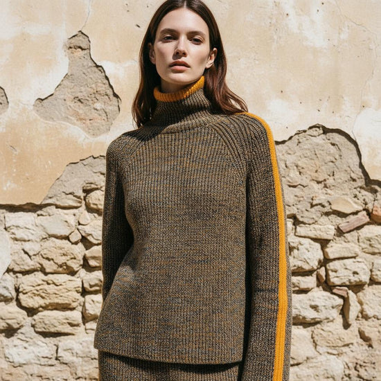 Niram | Gerippter Melierter Rollkragenpullover