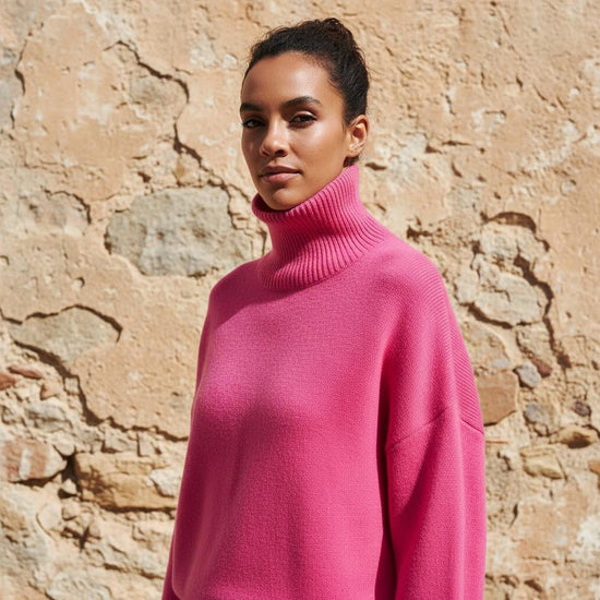 Lamor | Gerippter Weiter Rollkragenpullover