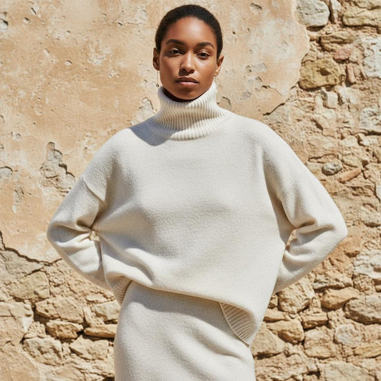 Lamor | Gerippter Weiter Rollkragenpullover