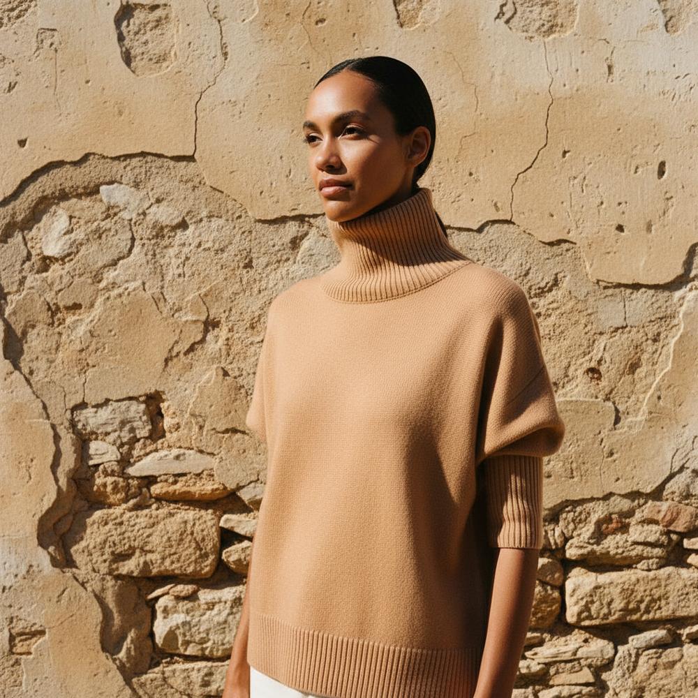 Lamor | Gerippter Weiter Rollkragenpullover