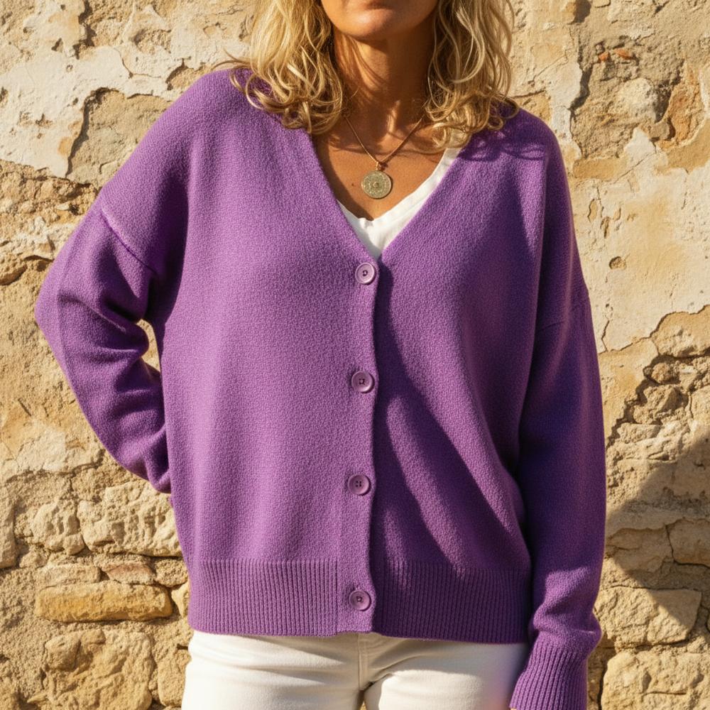 Ronal | V-förmige Dreiviertellange Strickjacke