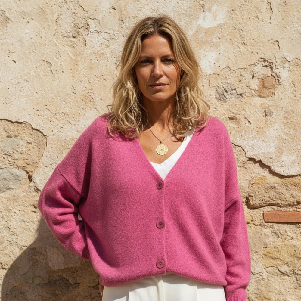 Ronal | V-förmige Dreiviertellange Strickjacke