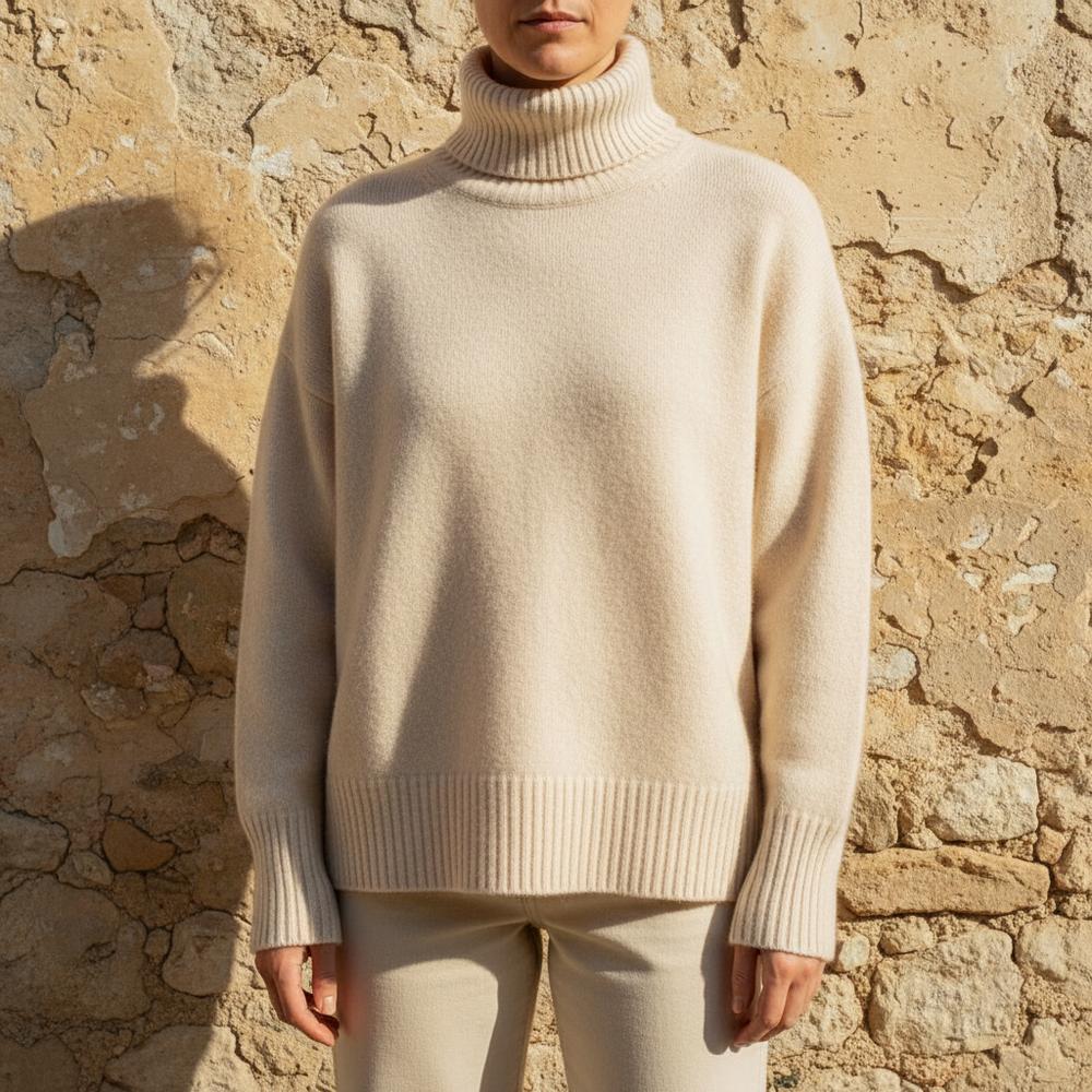 Kedar | Lockerer Feingestrickter Rollkragenpullover