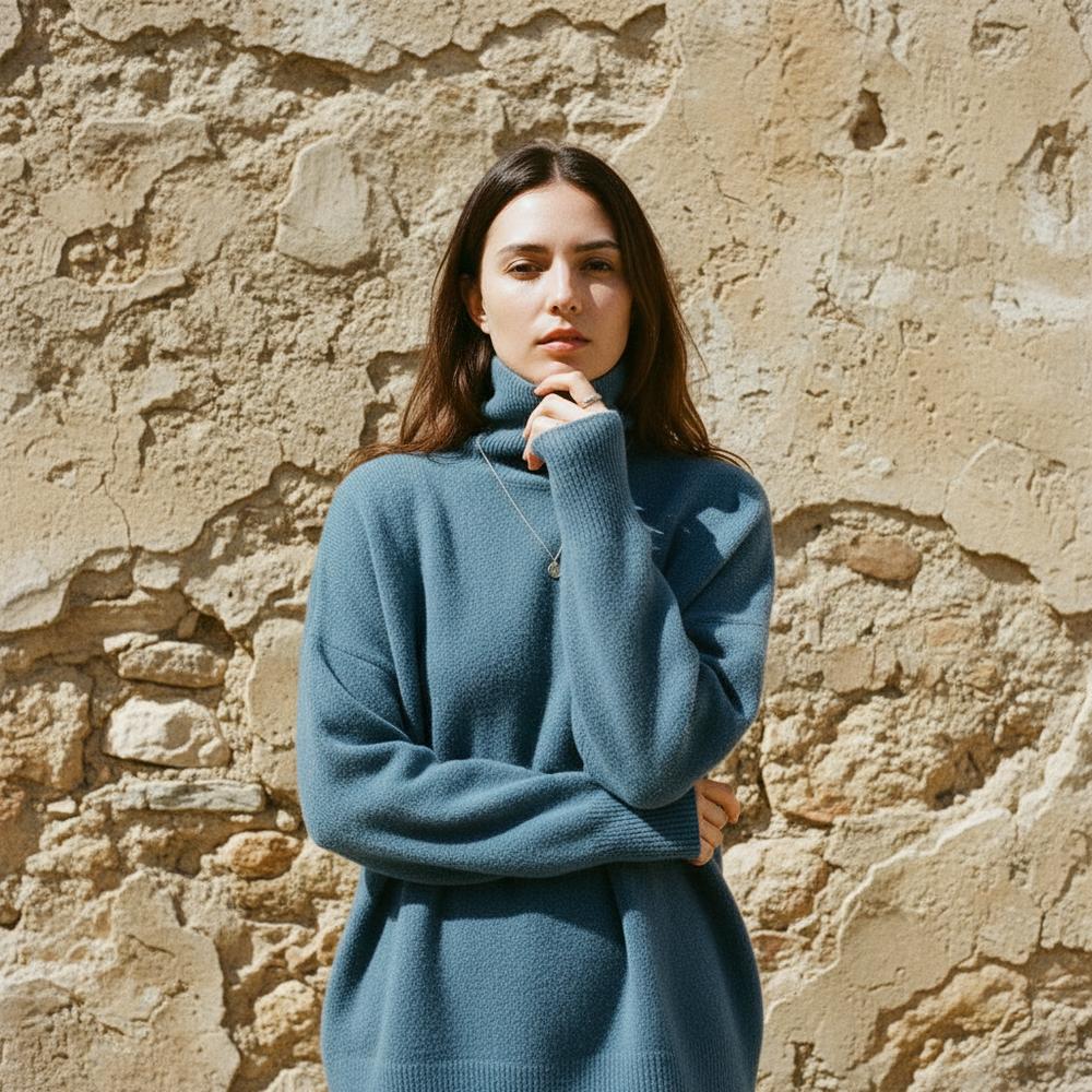 Kedar | Lockerer Feingestrickter Rollkragenpullover