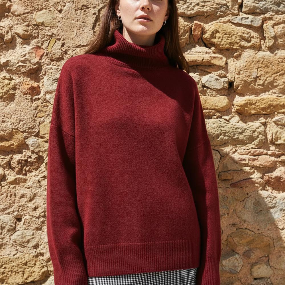 Kedar | Lockerer Feingestrickter Rollkragenpullover