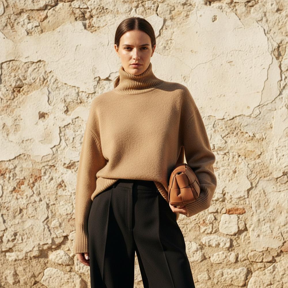 Kedar | Lockerer Feingestrickter Rollkragenpullover