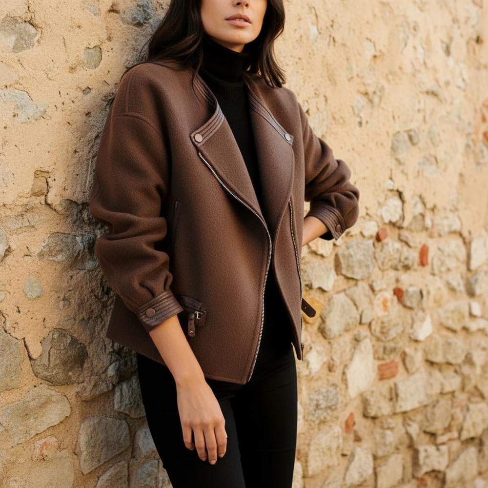 Lysil | Asymmetrische wollige Jacke