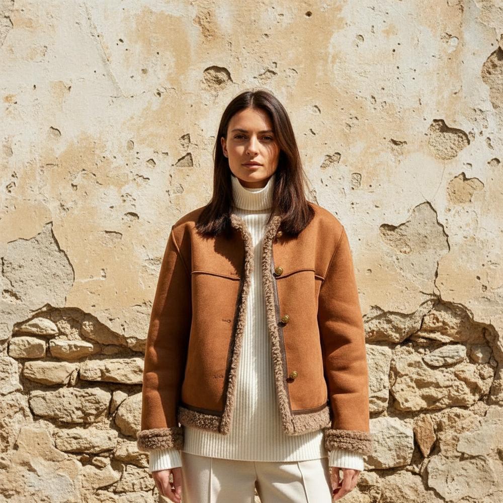 Kalen | Gefütterte Veloursartige Jacke