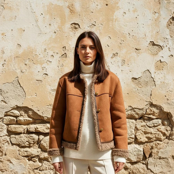 Kalen | Gefütterte Veloursartige Jacke