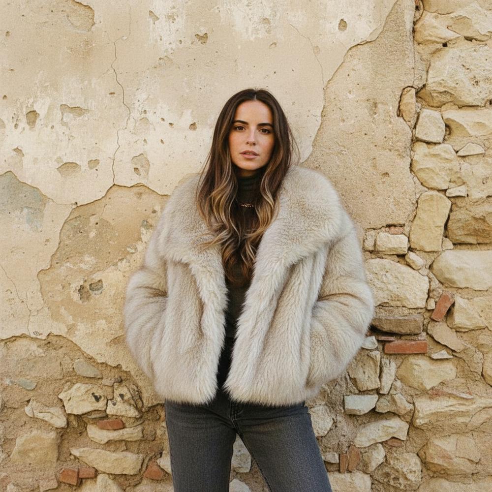 Caram | Weitgeschnittene Pelzige Jacke