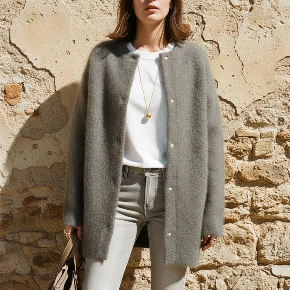 Lakar | Geknöpfter Kragenloser Cardigan