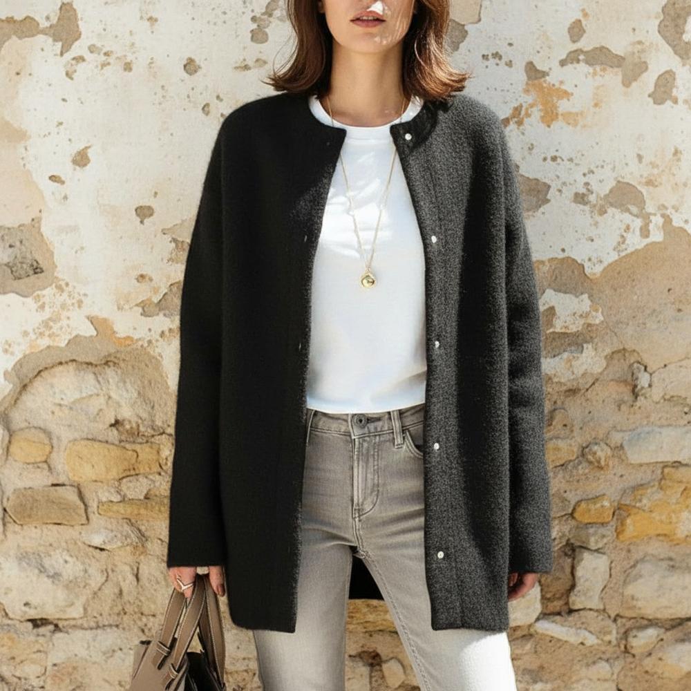 Lakar | Geknöpfter Kragenloser Cardigan
