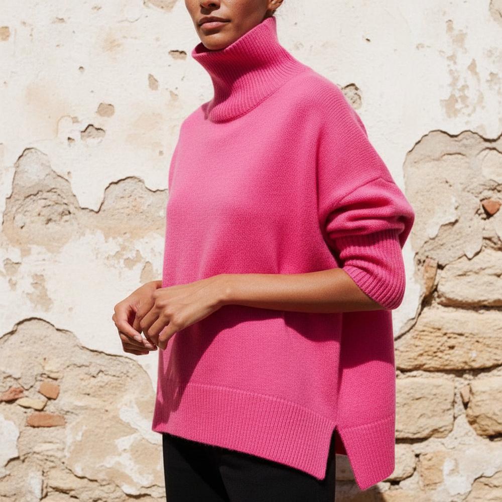 Daral | Kastiger Kurzärmliger Rollkragenpullover
