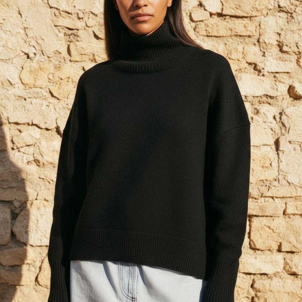 Daral | Kastiger Kurzärmliger Rollkragenpullover