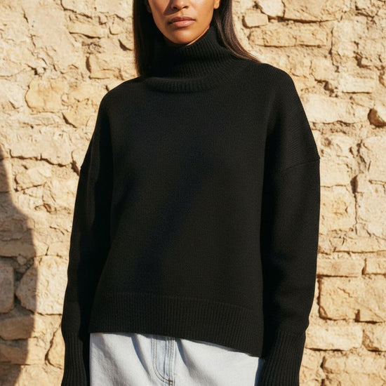 Daral | Kastiger Kurzärmliger Rollkragenpullover