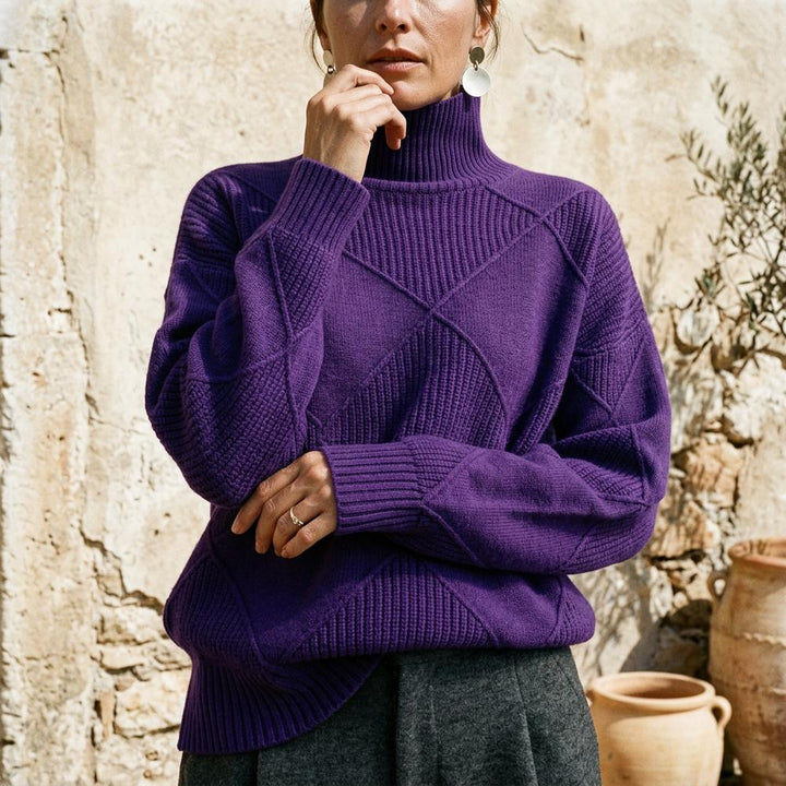 Laren | Strukturierter Strick Rollkragenpullover