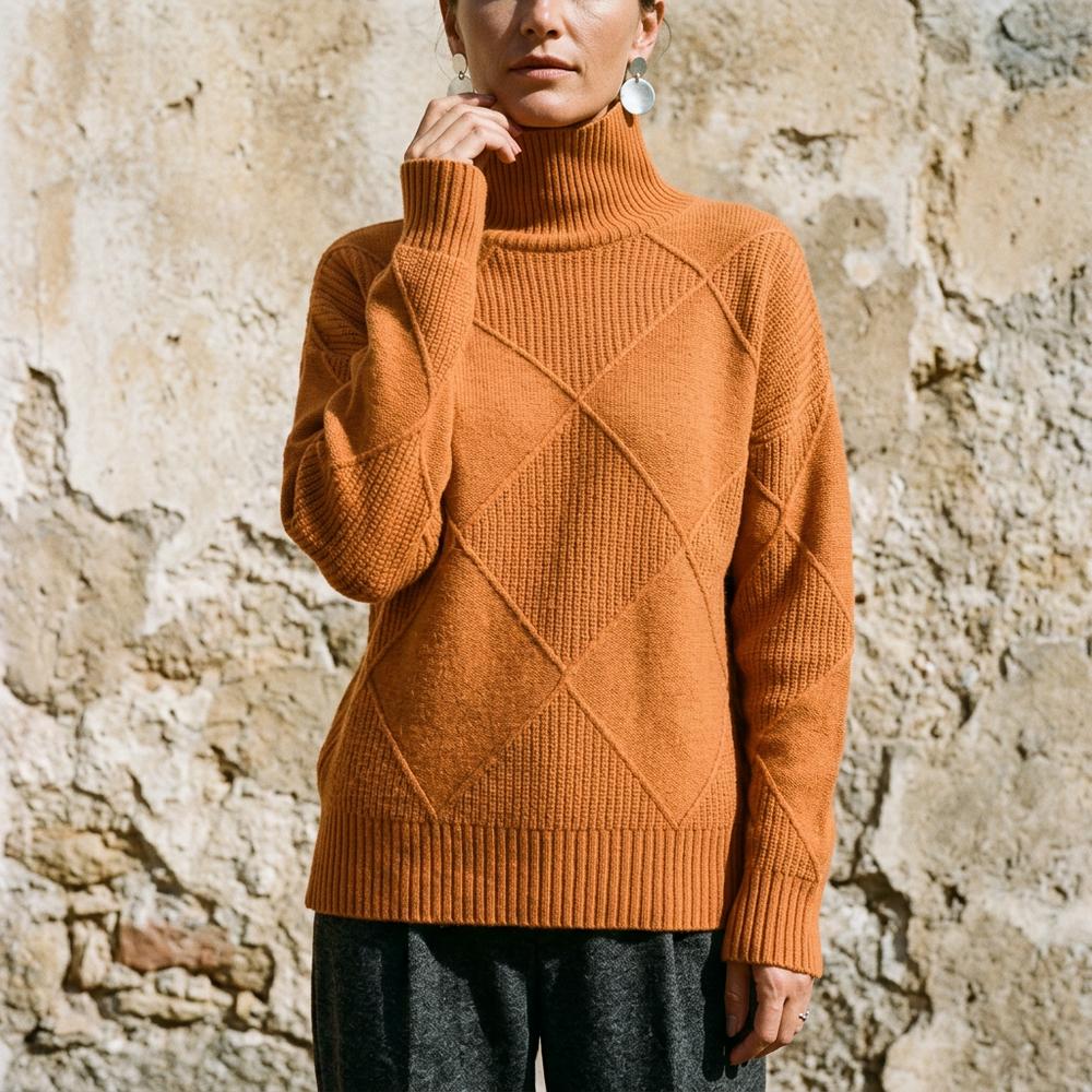 Laren | Strukturierter Strick Rollkragenpullover
