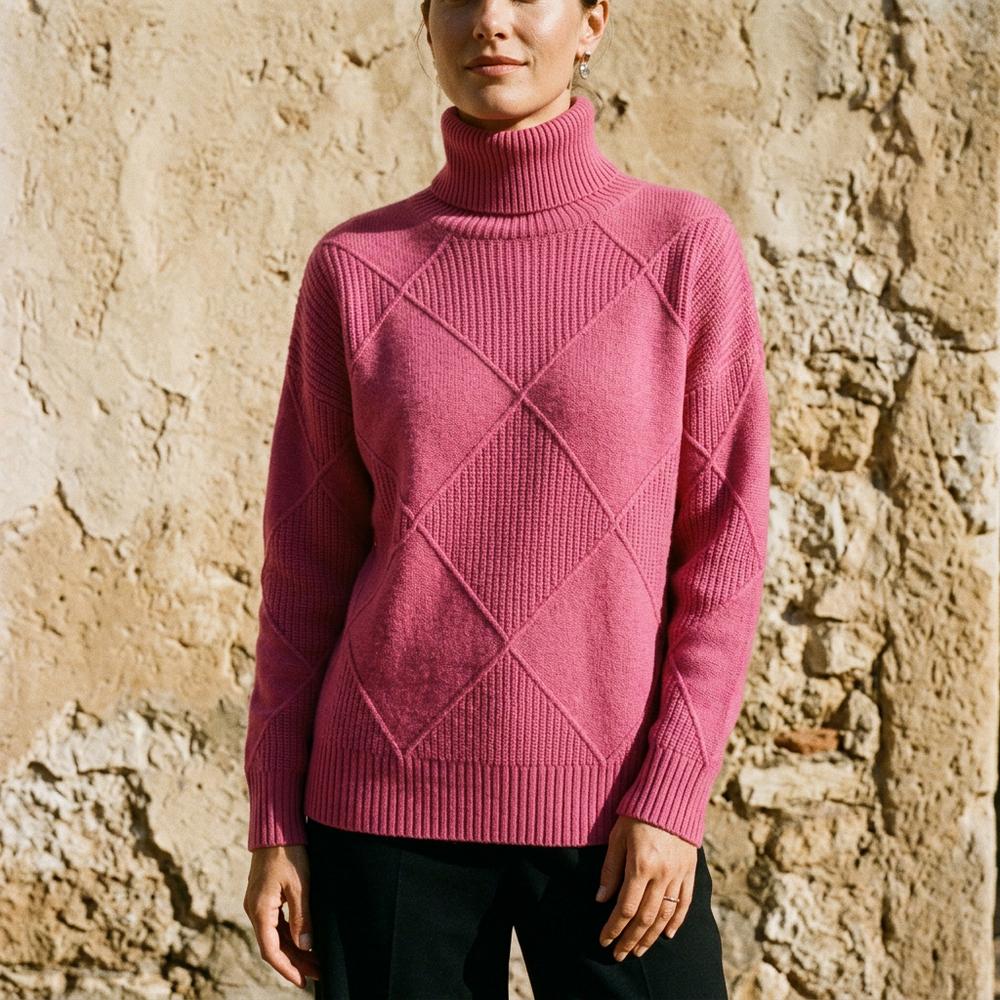 Laren | Strukturierter Strick Rollkragenpullover