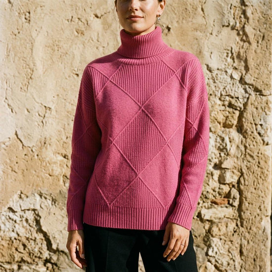 Laren | Strukturierter Strick Rollkragenpullover