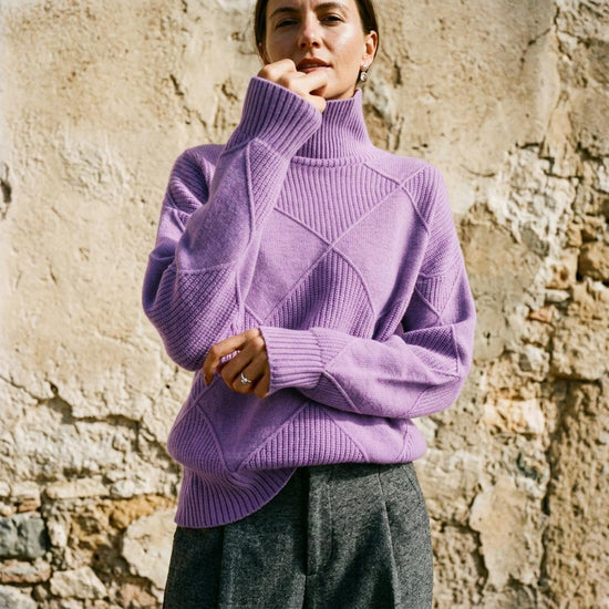 Laren | Strukturierter Strick Rollkragenpullover