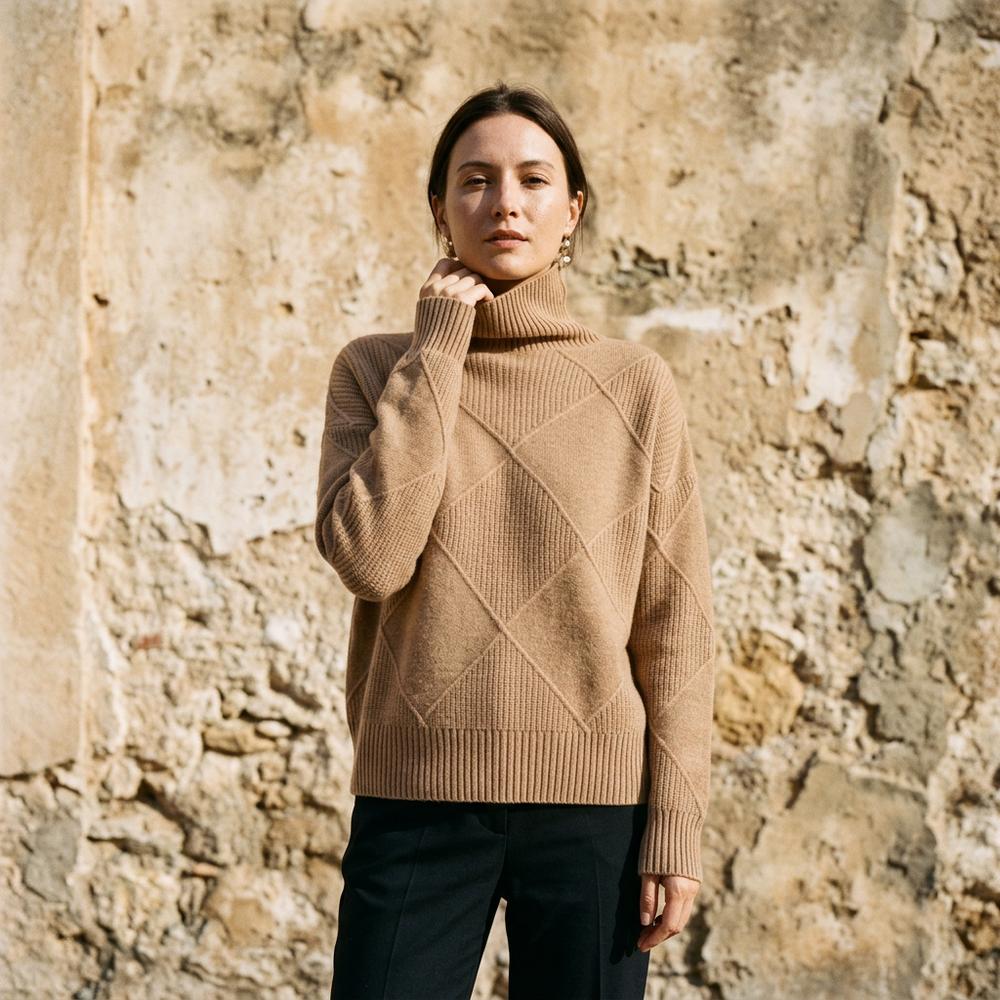 Laren | Strukturierter Strick Rollkragenpullover