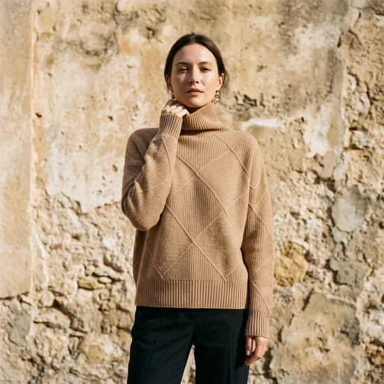 Laren | Strukturierter Strick Rollkragenpullover