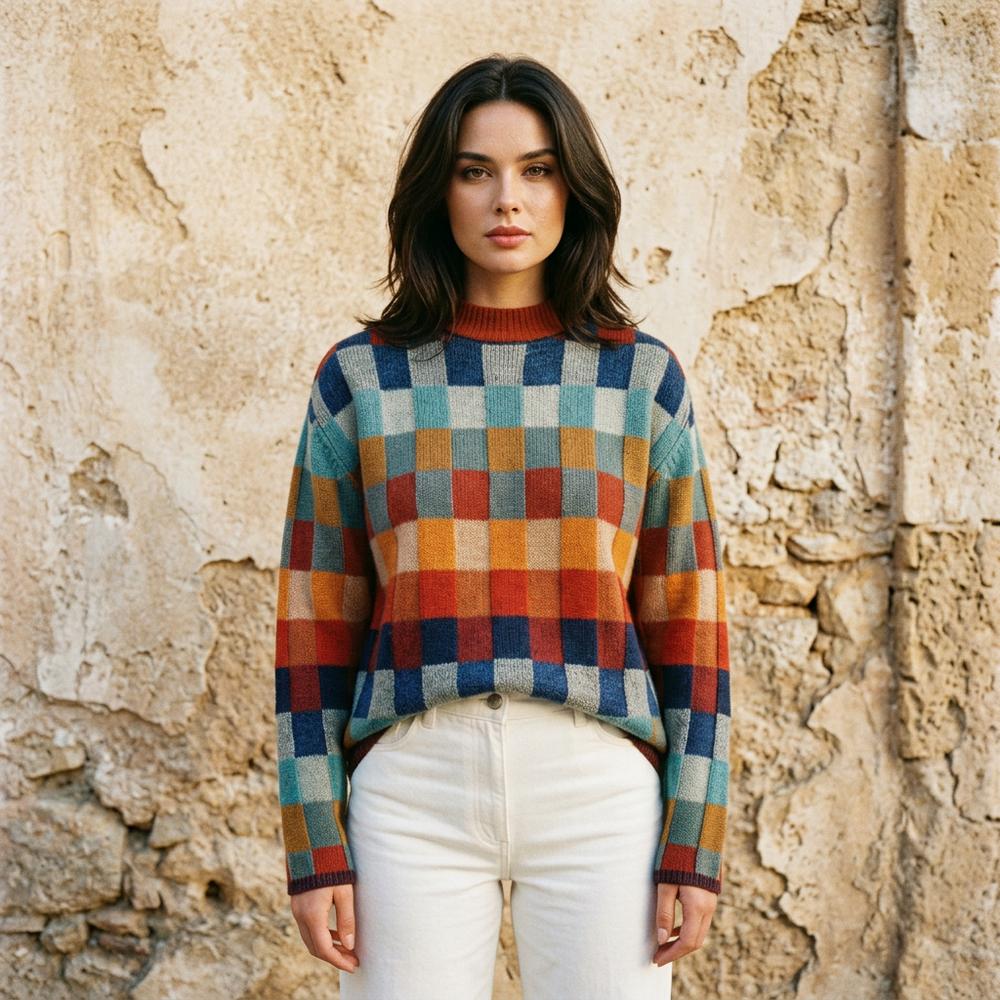 Nosil | Mehrfarbiger Gestrickter Pullover