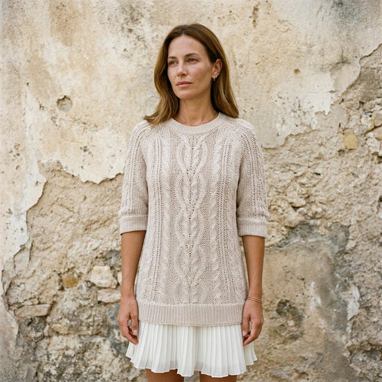 Elnor | Strukturiertes Halbärmliges Kleid