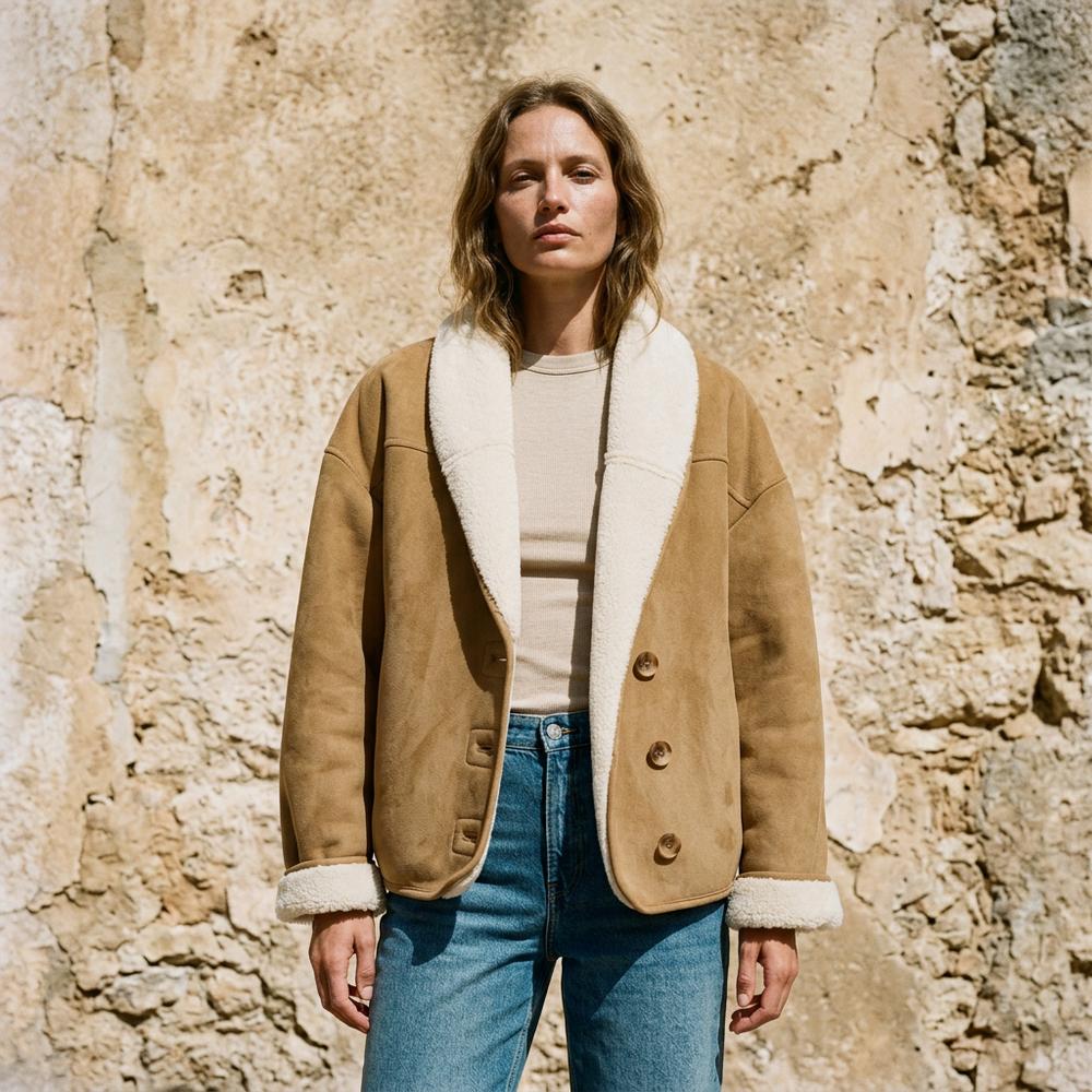 Rivin | Gefütterte Veloursartige Jacke