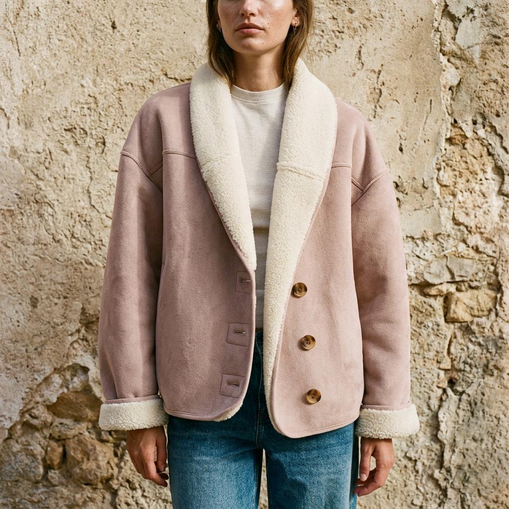 Rivin | Gefütterte Veloursartige Jacke