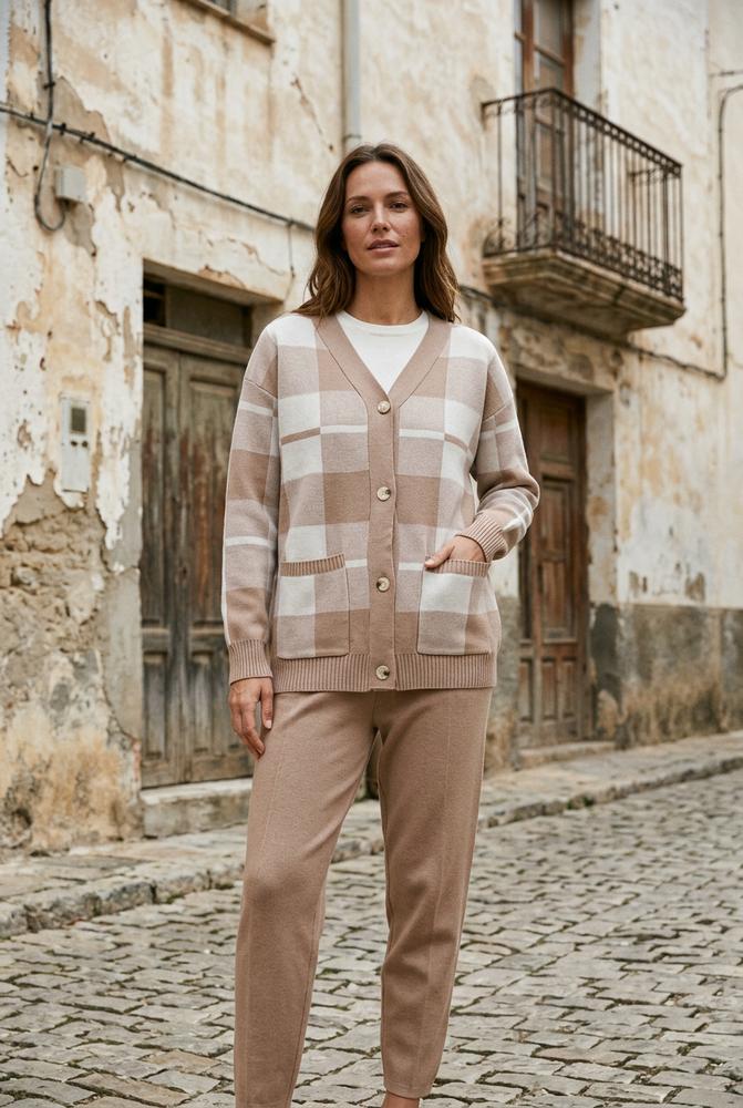 Daver | Gestrickter Karierter Anzug