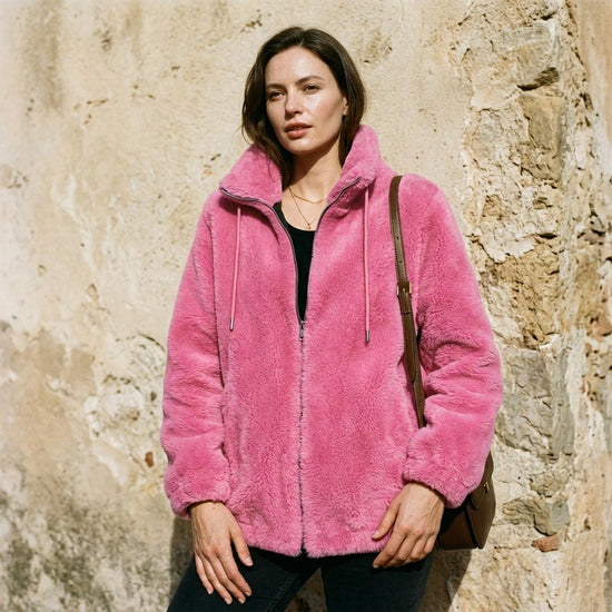 Alrel | Plüsch Stehkragen Jacke