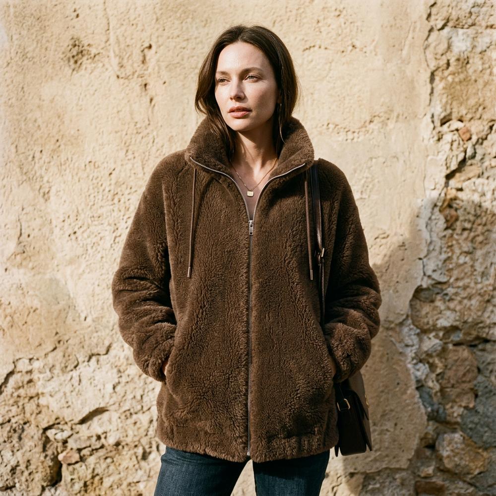 Alrel | Plüsch Stehkragen Jacke