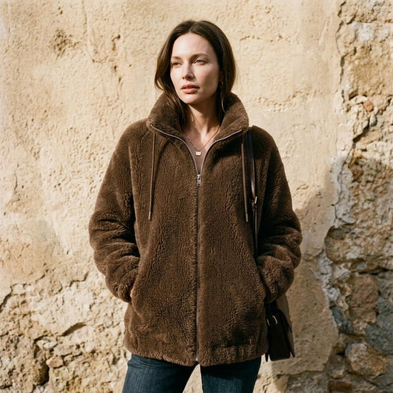 Alrel | Plüsch Stehkragen Jacke