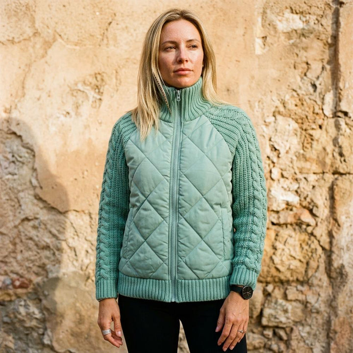 Saran | Gesteppter Kombinierter Rollkragenpullover