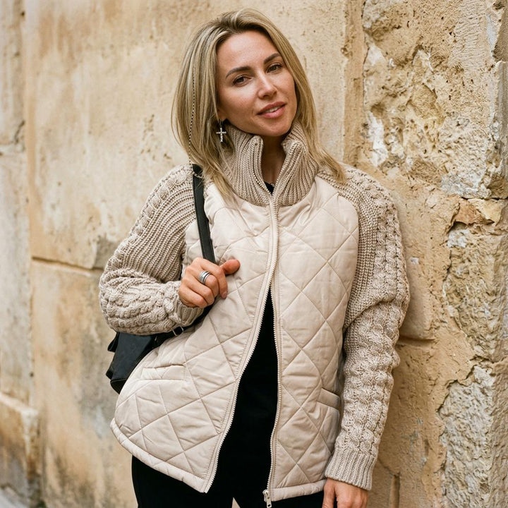 Saran | Gesteppter Kombinierter Rollkragenpullover