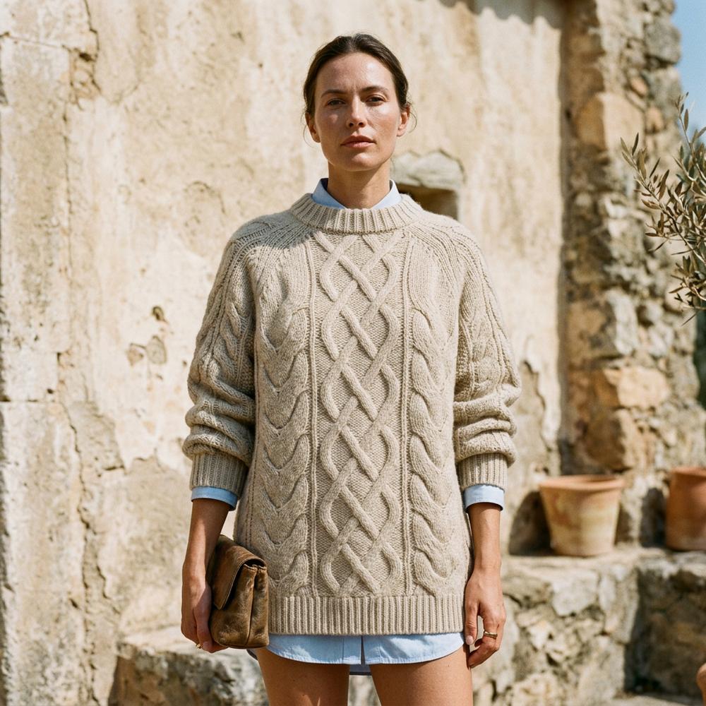 Sesin | Strukturgestrickter Locker-Geschnittener Pullover