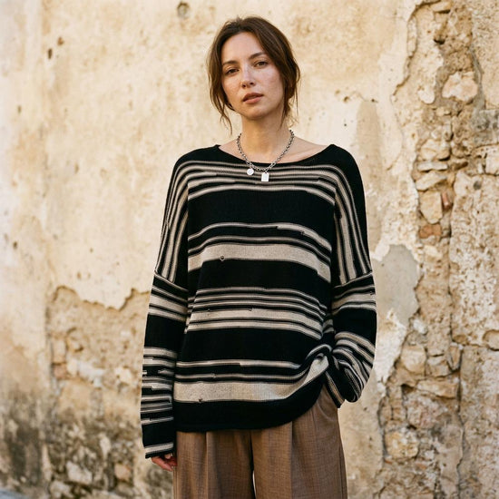 Elser | Lockerer Gestreifter Pullover