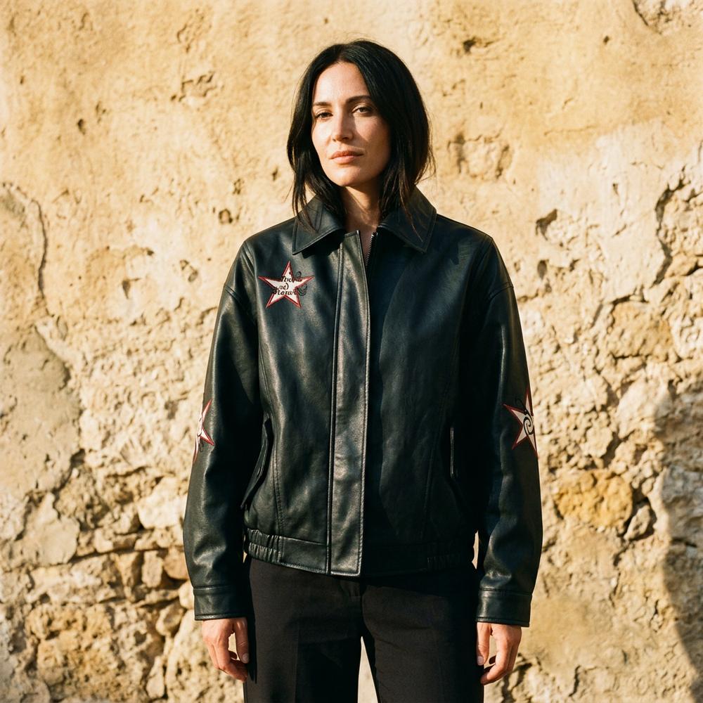 Zaram | Bestickte Kunstleder Jacke