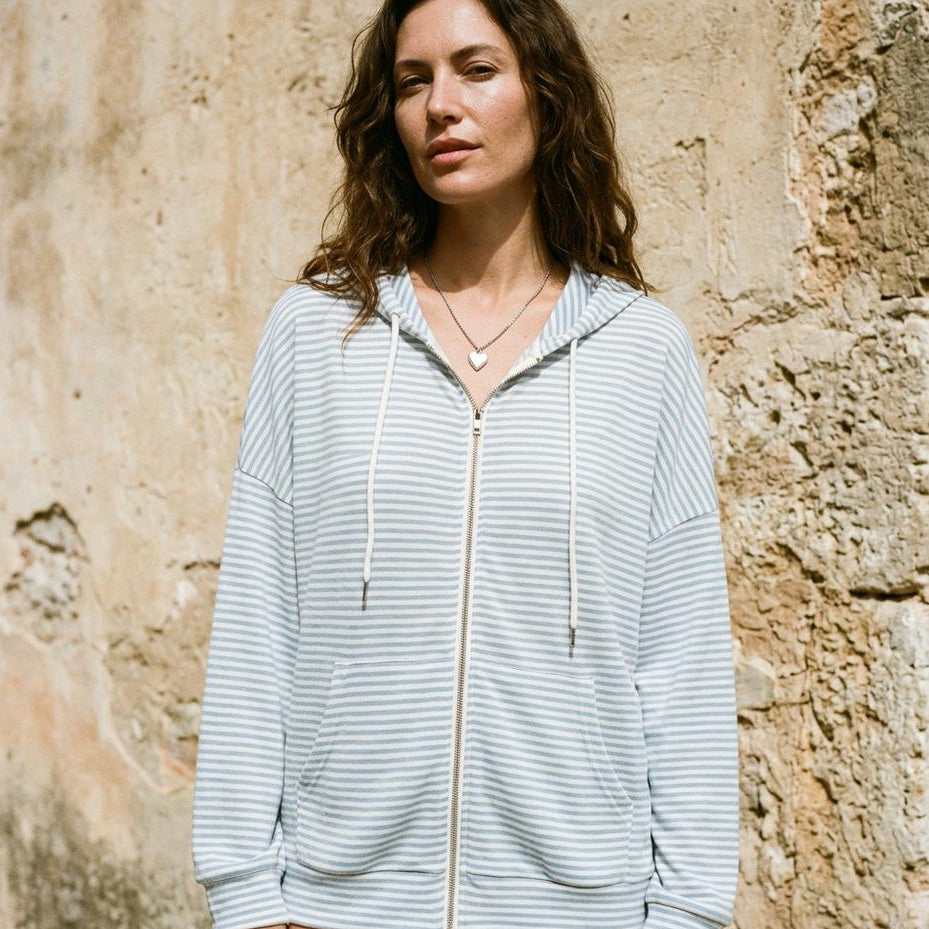 Ellan | Gestreifter Langärmliger Hoodie
