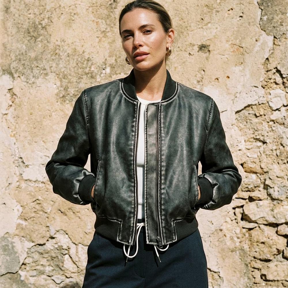 Lerel | Lederoptik Bomber Jacke