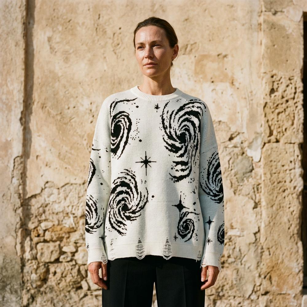 Vavar | Gemusterter Grobstrick Pullover