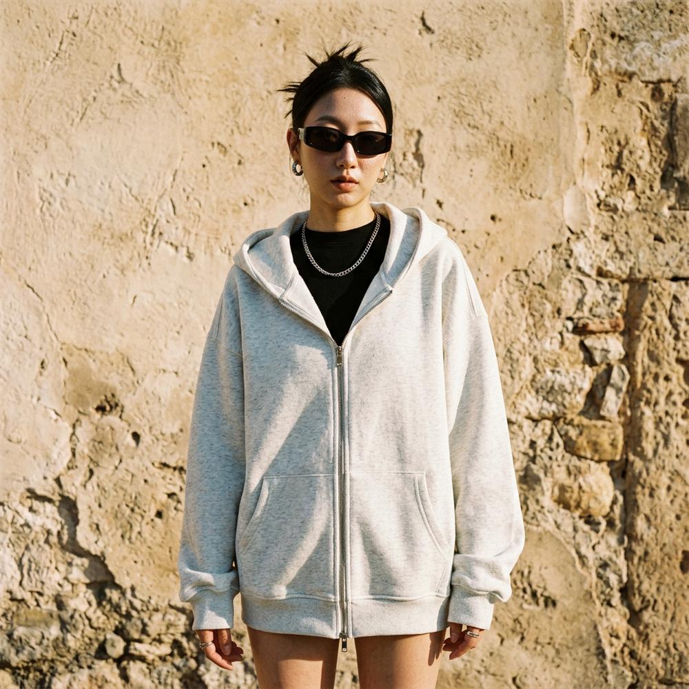 Zavel | Langärmliger Melierter Hoodie