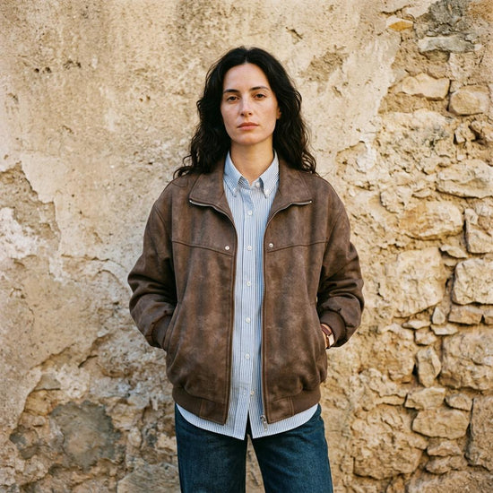 Sezan | Geblousonte Veloursartige Jacke